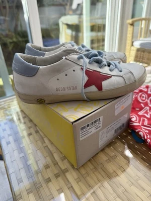 Golden Goose Superstar Classic com lista branco/vermelho/azul - Imagem 1 de 4
