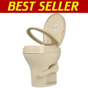 Stylish 18.5" RV Toilet with Foot Pedal & Gravity Flush System - Parchment Bone - Picture 1 of 12
