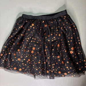 Girls Way To Celebrate! Halloween Tutu Skirt Black Orange Stars Medium 7/8 - Picture 1 of 3