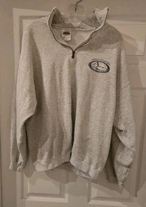 Vintage Tultex Cotton X-Large Light Grey Zip Up Collar Atlantic City Sweatshirt - Picture 1 of 3