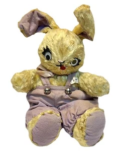 Gund Yellow Bunny Rabbit Vtg 18” Plush Original Tag & Outfit Googly Eyes CUTE - Picture 1 of 6
