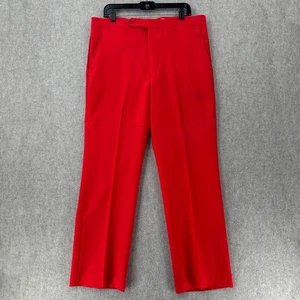 VTG Knightsbridge Flex Motion Poly Slacks Disco Pants 36X30 70s Stretch Waist - Picture 1 of 6