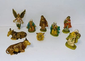 VTG Presepio Italian Nativity 10 pc Numbered Made In Italy Painted Hard Plastic - Picture 1 of 16