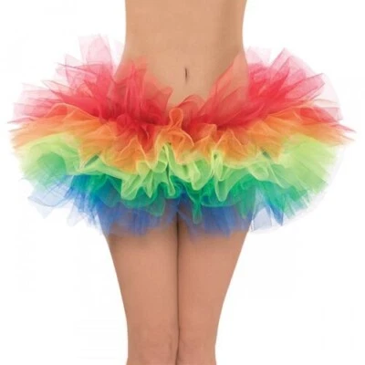 Adult Rainbow Ballet Tutu ONE SIZE Costume Accessory Halloween Pride Tulle - Image 1 of 3