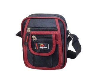 Unisex Multi Pocket Messenger Bag Canvas Camera Mobile Phone Bag With Flap - Picture 1 of 8