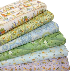 Cosy Cottage Fabric Book Knitting Gardening Organic Quilting Cotton - Picture 1 of 21