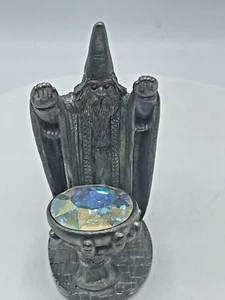 Spoontiques Pewter Wizard Sorcerer Warlock Crystal Figurine Dungeons Dragons - Picture 1 of 8
