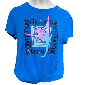 Justice Girls Gymnasts Ladder Active Tee Blue Size 12 - Picture 1 of 2