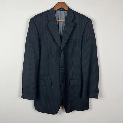 Chaqueta Blazer Michael Kors Abrigo Deportivo Para Hombre 36R Negro Lana a Rayas 3 Botones Foto 1 de 4