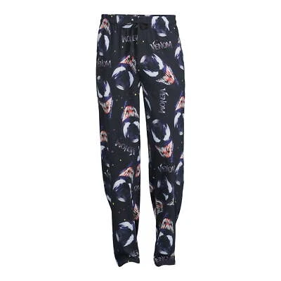 Marvel Venom Men's Black Graphic Print All-Over Lounge Sleepwear Pants: S-2XL - Image 1 of 4