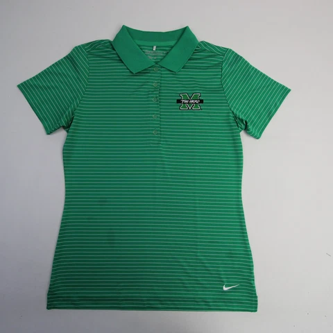 Marshall Thundering Herd Nike Golf Polo Women's Green/Striped Used Cover