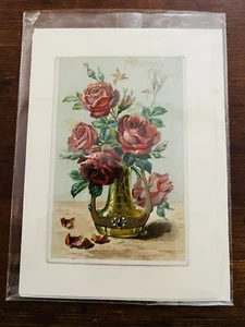 Antigua Postal "Ofrenda de afecto" Tarjeta de felicitación coleccionable 1989 Rosas - Imagen 1 de 6