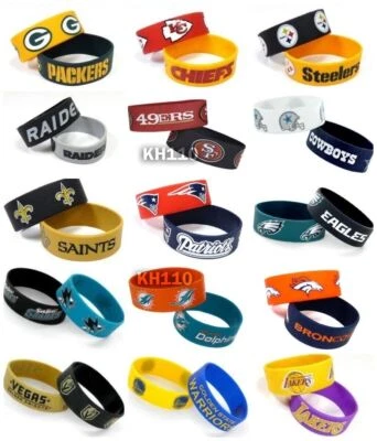 NFL Team Rubber Silicon Bracelet Wristband 2-Pack - Image 1 of 4