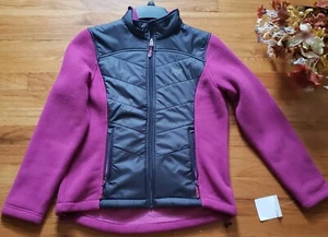 Womens Large Everlast PURPLE BLACK Double Brushed Fleece Jacket NWT - Picture 1 of 8