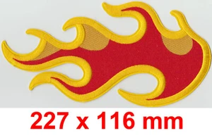227x116mm fire hot blaze flame iron-on patch badge logo classic red - Picture 1 of 3