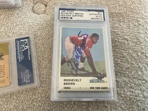 Fleer Roosevelt 1961 marrón New York Giants #71 firmado PSA autenticado - Imagen 1 de 2