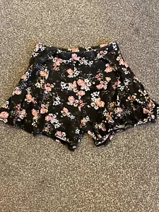 Woman’s Girls Floral skort size 10 Shorts Skirt Miss Selfridge Jersey Elastic - Picture 1 of 9