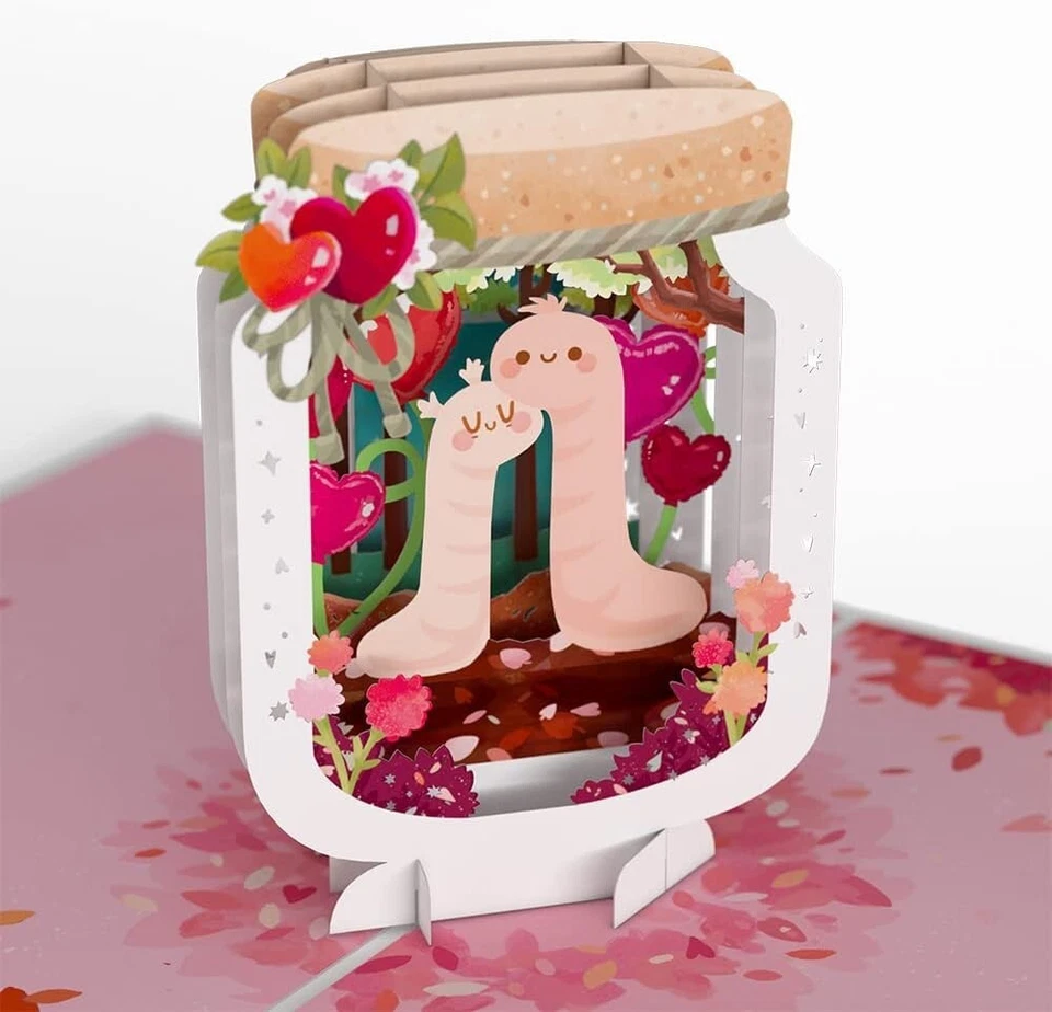 Lovepop "If I Were A Worm" Loved  One Valentine's Greetings Pop Up Card, 3D Card - Image 1 of 3