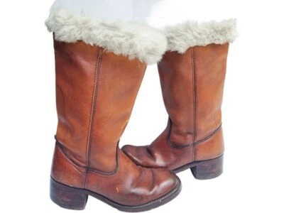 BOTAS VAQUERAS DE CUERO VINTAGE 41 7 8 forradas de piel Western vaquera hippie festival Foto 1 de 4