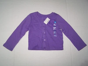 Children's Place Girls Sweater Button Purple w/Flower Embellishment Size 4T NWT - Picture 1 of 2