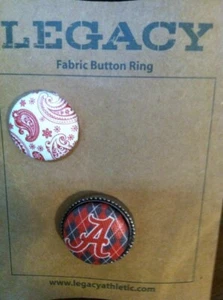 NEW Legacy ALABAMA CRIMSON TIDE Adjustable Fabric Button Ring - Picture 1 of 2