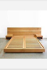  King size Solid Bed  Natural Wood Hand made Furniture Free Install 