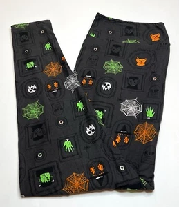 NEW LuLaRoe TC2 Leggings GRAY HAUNTED Skull CAT Spider Web EYES Bat HALLOWEEN - Picture 1 of 4
