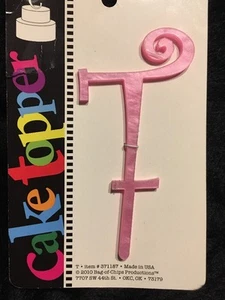 Pink Cake Topper Letter T By Bag Of Chips - Picture 1 of 1