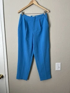 Neu mit Etikett A New Day Damenhose spitz zulaufendes Bein 8 blau Stretch hoher Bund Plissee - Bild 1 von 7
