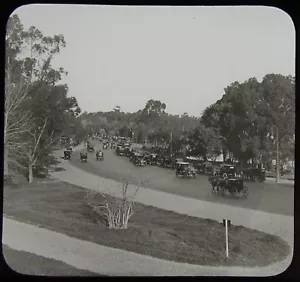 Glass Magic Lantern Slide PALERMO PARK BUENOS AIRES C1910 PHOTO ARGENTINA CARS - Picture 1 of 2