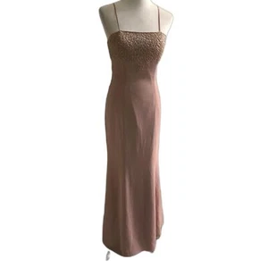 Vintage Bridal Originals 80s Beaded Formal Gown Wedding Bridesmaid Blush Mauve 8 - Picture 1 of 14