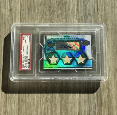 Topps Triple Threads Emerald Relic 2007 automático 50/50 Adam Jones Mariners PSA Foto 1 de 2