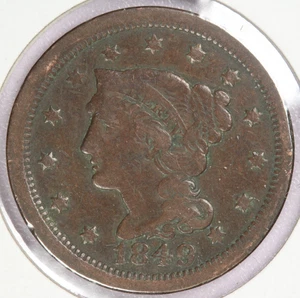 1849 Braided Hair Cent 1C - Picture 1 of 2