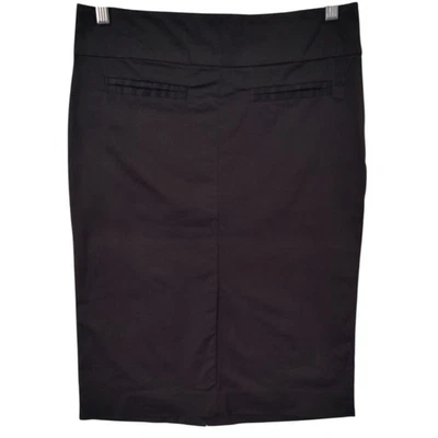 Falda lápiz básica Zara marrón oscuro talla pequeña algodón falda hasta la rodilla elástica Foto 1 de 4