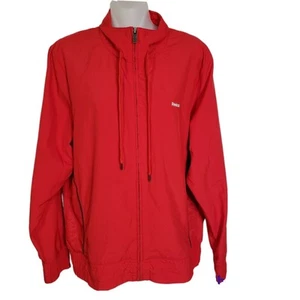 Chaqueta cortavientos Reebok vintage para mujer grande roja cremallera completa malla bolsillos forrados - Imagen 1 de 12