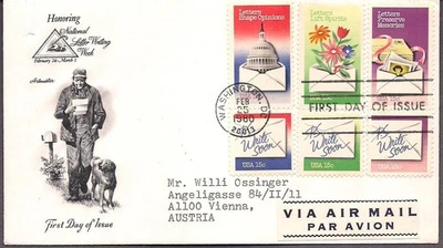 #1838-41 & #1805-1810-Letters/Architecture 2 Artmaster FDCS. Mailed to: Austria - Image 1 of 2