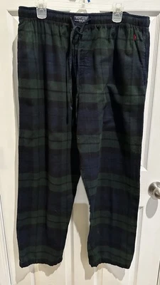 Polo Ralph Lauren Hombres Ropa de Dormir XL Azul Marino Pijama Pantalones Franela a Cuadros Foto 1 de 4