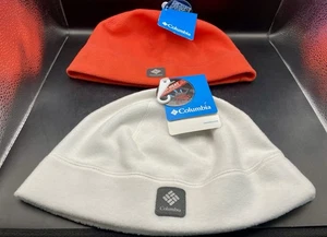 2 sombreros gorro reflectantes térmicos Columbia Fleece Omni Heat rojos y blancos XL/L nuevos con etiquetas - Imagen 1 de 6