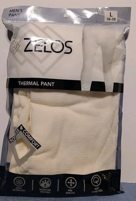 Pantalones largos térmicos blancos para hombre 100 % algodón suave "ZELOS" rendimiento preencogido/nuevos Foto 1 de 3