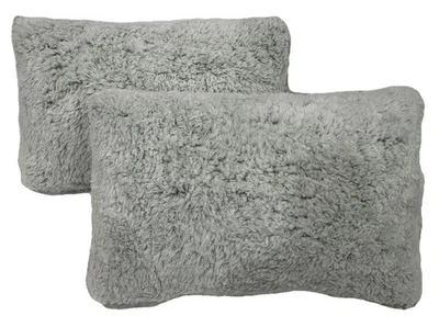 Room Essentialis (juego de 2) almohada de piel sintética 18 pulgadas x 12 pulgadas poliéster azul claro Foto 1 de 4