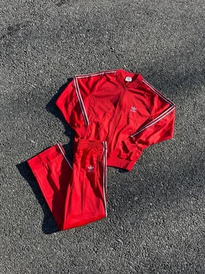 Juego de pista de trébol Adidas vintage años 70 80 rojo hecho en EE. UU. ILGWU talla M Foto 1 de 4