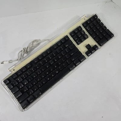 Vintage Apple PRO Keyboard Computer iMac Macintosh M7803 Tan/Clear/Black Keys - Image 1 of 4