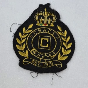 VINTAGE CHAPS EST. 1978 BLACK & GOLD PATCH - Picture 1 of 3