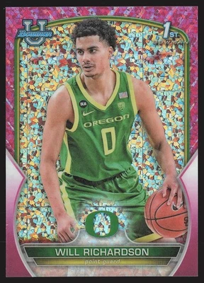 2022-23 Bowman University Chrome #31 Will Richardson Fuchsia Mini-Diamond /150 - Image 1 of 2