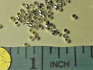 2 mm x 1 mm Sterling Silber Quetschrohre (100) 925 SS - Bild 1 von 3