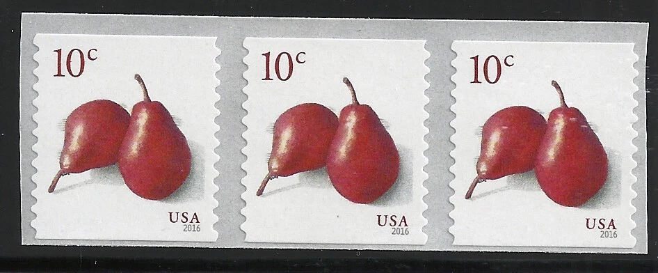 US Scott #5039, Strip of 3 2016 Red Pear VF MNH - Image 1 of 1