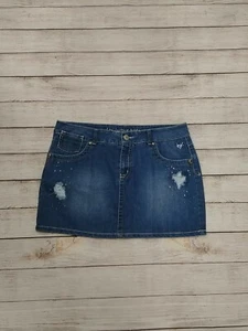 Justice Rhinestone Jean Skirt Skort 16 1/2 - Picture 1 of 7