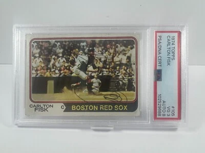 Firmado 1974 Topps - Carlton Fisk #105 PSA ADN automático 8 Foto 1 de 2
