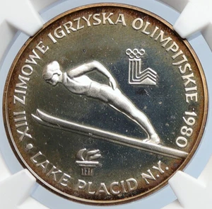 1980 POLAND WINTER OLYMPICS LAKE PLACID Ski Jump PF Silver 200Z NGC Coin i105909 - Picture 1 of 5