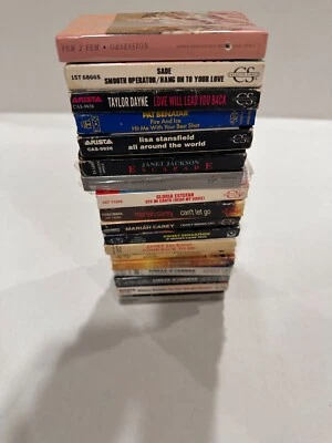 1980'S /90’s FEMALE POP  Cassette Tapes Lot Of 19 cardboard box  - Image 1 of 2